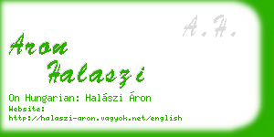 aron halaszi business card